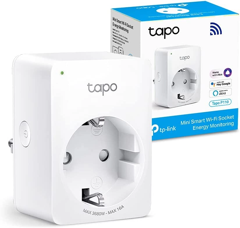 TP-LINK Tapo P110 Mini Smart Wi-Fi Socket, Energy Monitoring, Remote Control, Voice Control